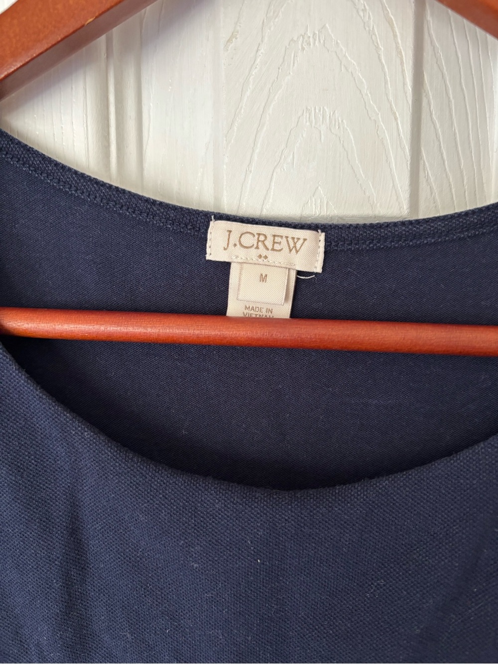 J. Crew Navy Ruffle Tank Top Size Medium - Picture 3 of 5